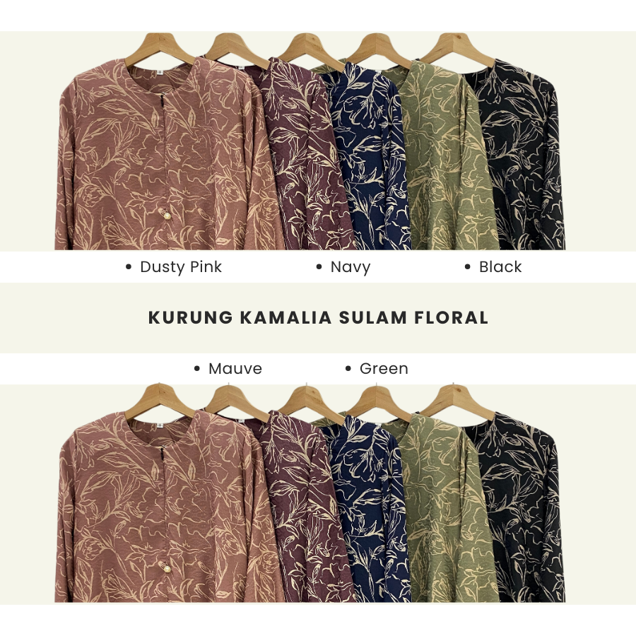 Kamalia Raya Kurung Kebarung Riau Modern Sulam Floral - H002