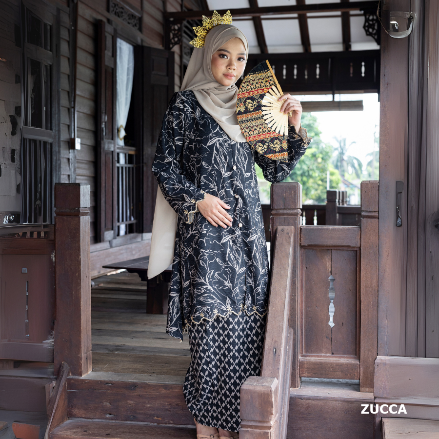 Kamalia Raya Kurung Kebarung Riau Modern Sulam Floral - H002