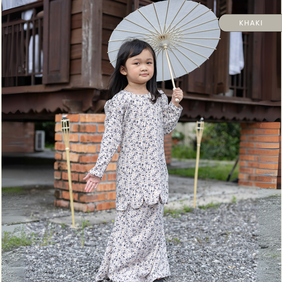 Kurung Afiyah Floral Printed Sedondon Ibu Dan Anak - H004