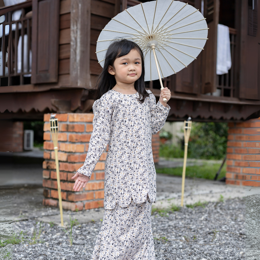 Kurung Afiyah Floral Printed Sedondon Ibu Dan Anak - H004