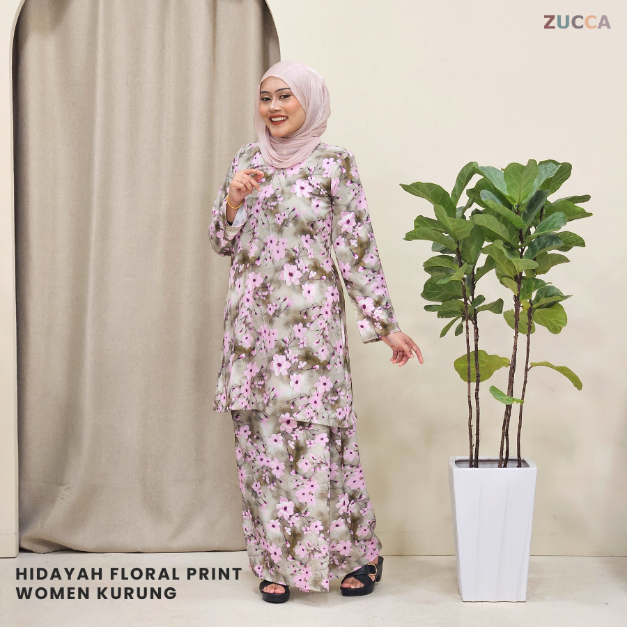 Hidayah Kain Bunga 2D Floral Women Kurung Riau - H006