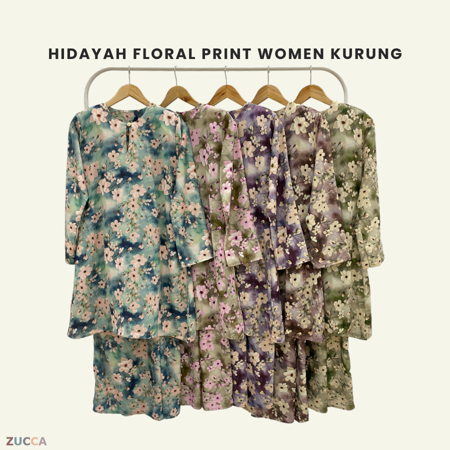 Hidayah Kain Bunga 2D Floral Women Kurung Riau - H006