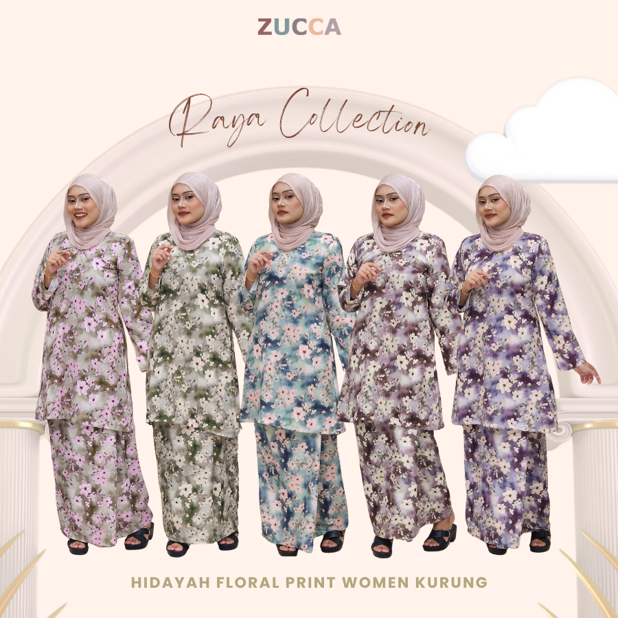 Hidayah Kain Bunga 2D Floral Women Kurung Riau - H006