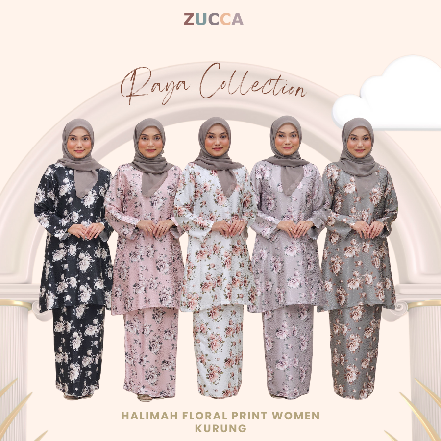 Halimah Kain Bunga 3D Floral Women Kurung Riau - H007