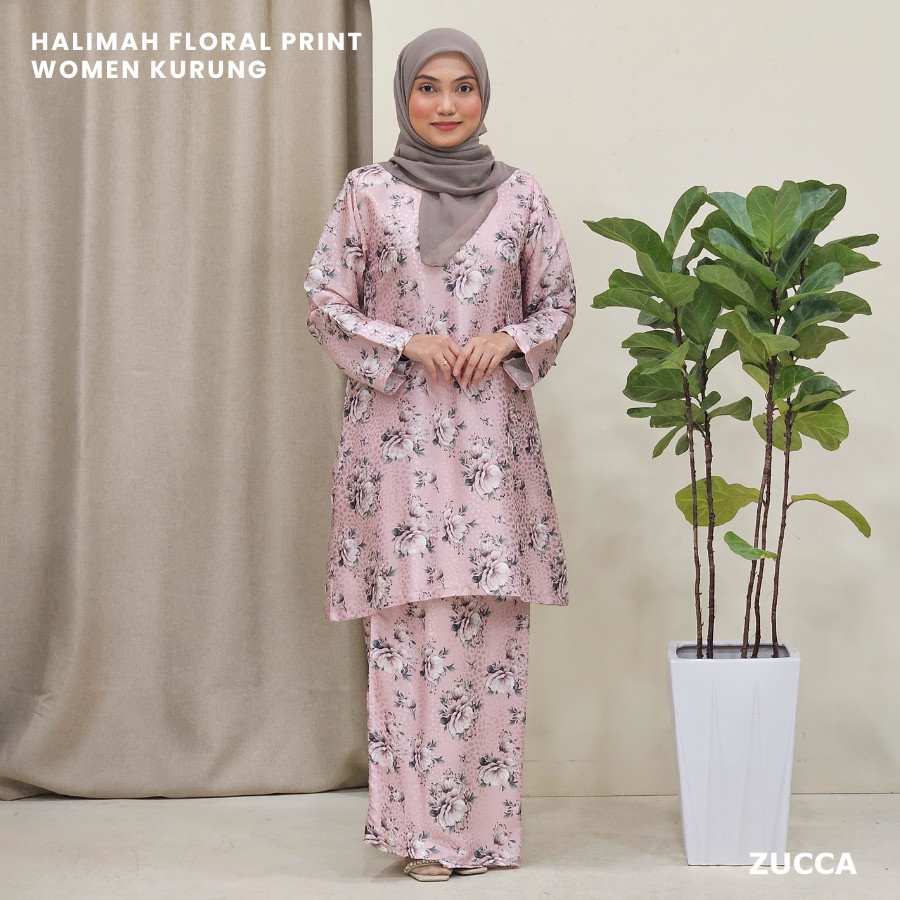 Halimah Kain Bunga 3D Floral Women Kurung Riau - H007