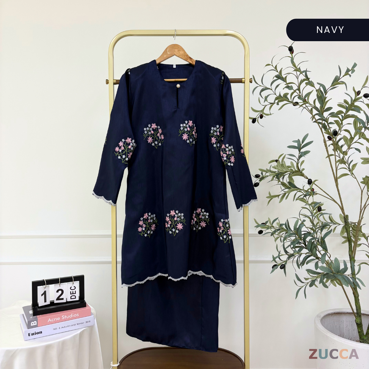 ZUCCA LADASYIA KURUNG EMBROIDERY PERMIUM SHANTOONG SILK - H033