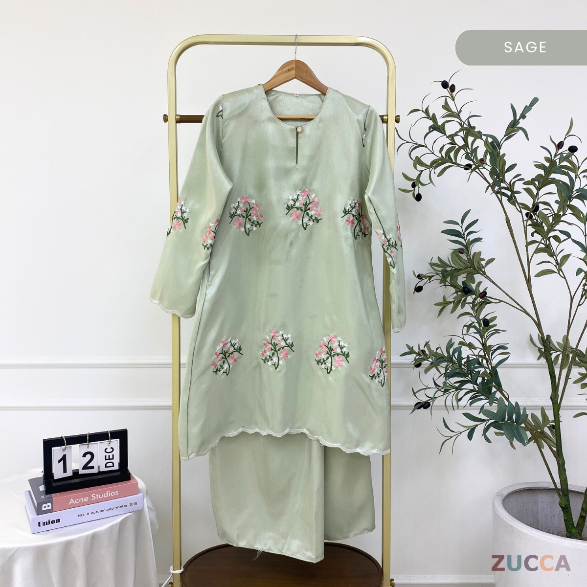 ZUCCA LADASYIA KURUNG EMBROIDERY PERMIUM SHANTOONG SILK - H033