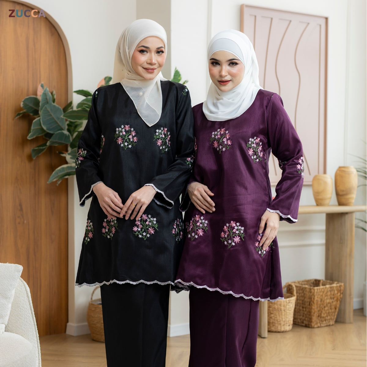 ZUCCA LADASYIA KURUNG EMBROIDERY PERMIUM SHANTOONG SILK - H033