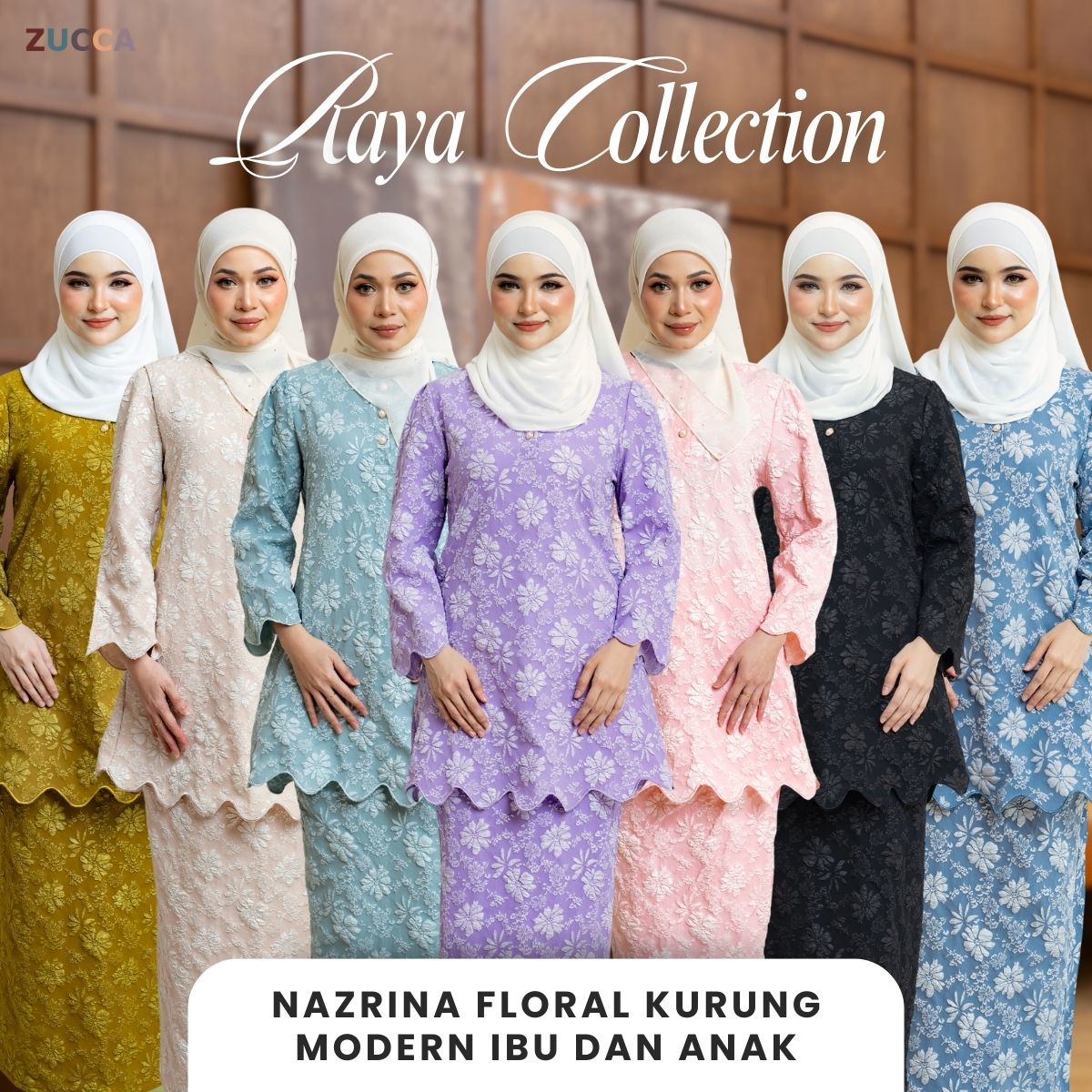 [JOM RAYA 2026] ZUCCA [MOM] NAZRINA FLORAL KURUNG MODERN IBU  - DMRAYA006