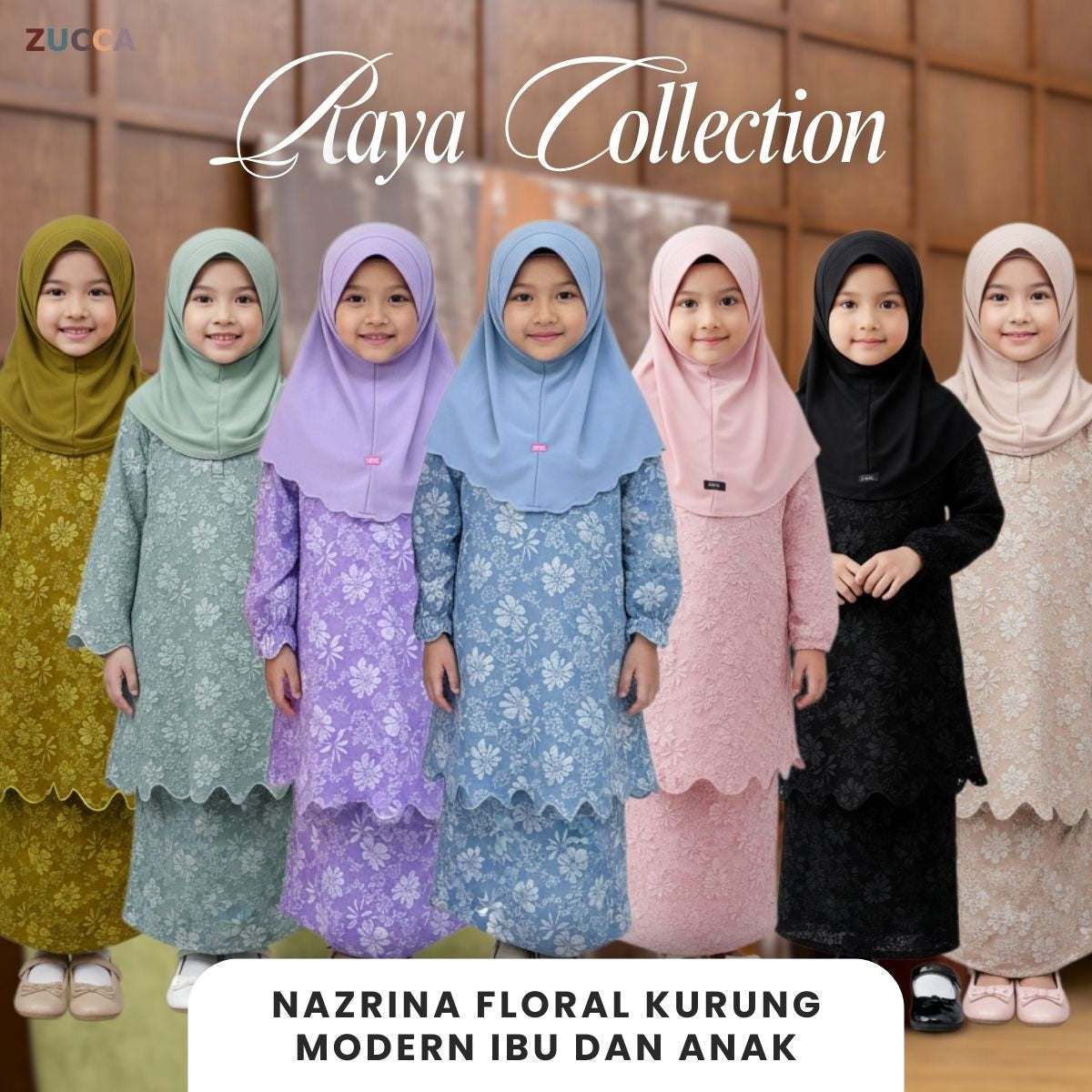 [JOM RAYA 2026] ZUCCA [KIDS] NAZRINA FLORAL KURUNG MODERN ANAK- DMRAYA006A