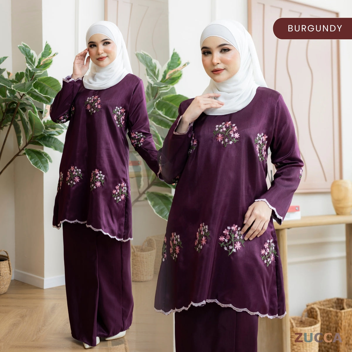 ZUCCA LADASYIA KURUNG EMBROIDERY PERMIUM SHANTOONG SILK - H033