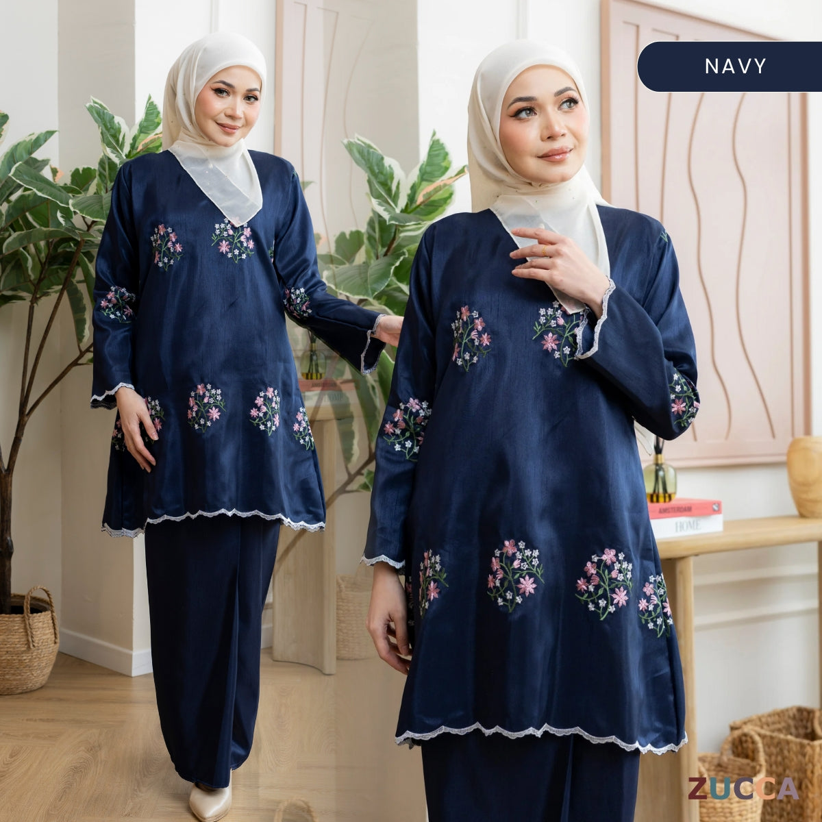 ZUCCA LADASYIA KURUNG EMBROIDERY PERMIUM SHANTOONG SILK - H033