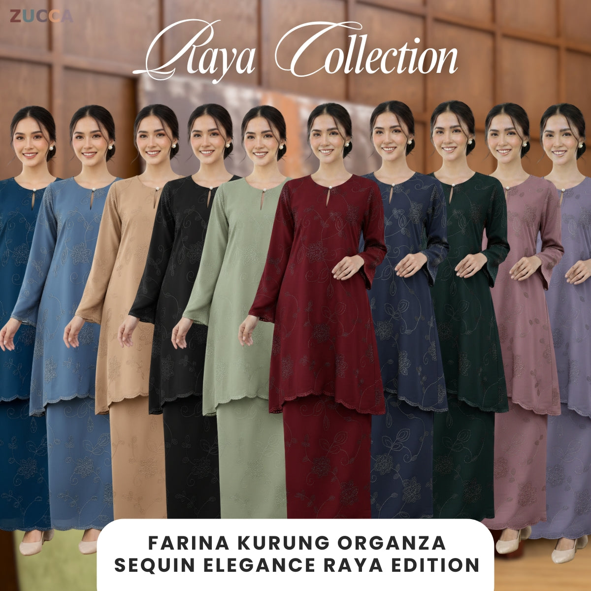 ZUCCA FELISHA KURUNG ORGANZA WITH SEQUIN - H034