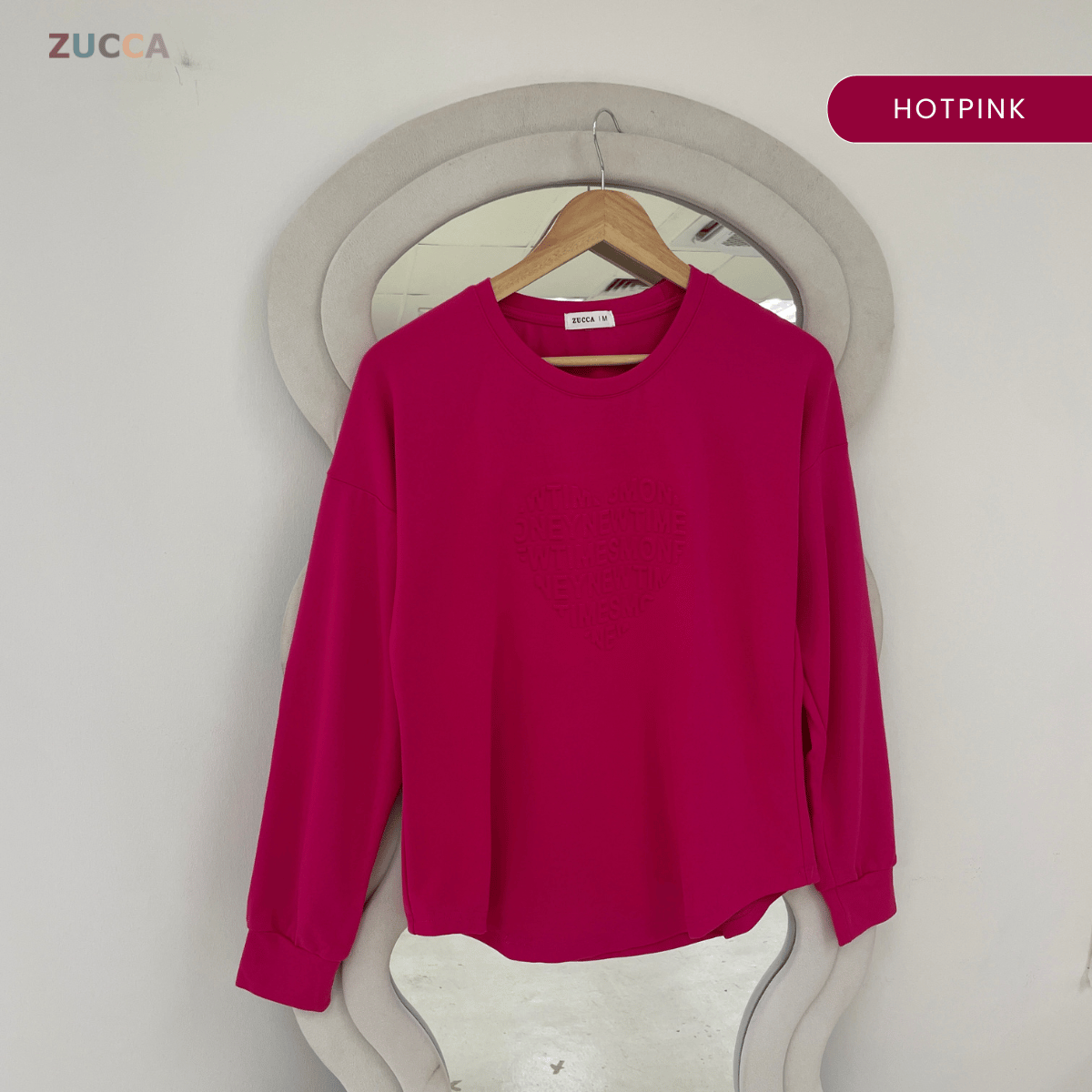 ZUCCA MALIA MINIMAL HEART SHAPE EMBOSSED MODEST TOP - MA183