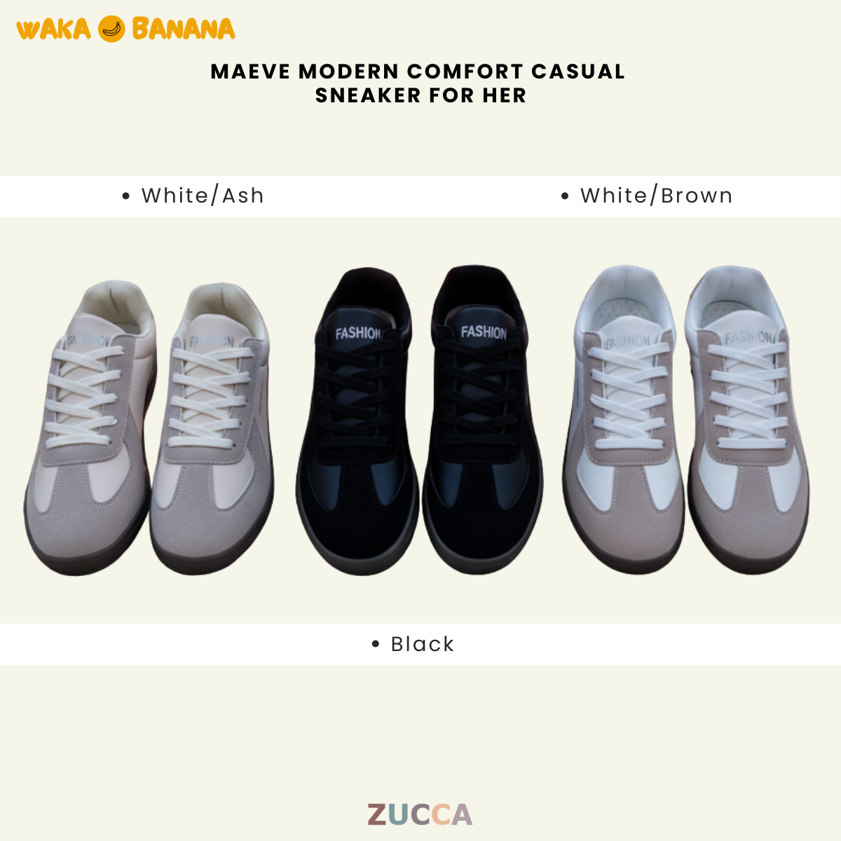 WAKA BANANA MAEVE MODERN COMFORT CASUAL SNEAKER FOR HER - JQW001