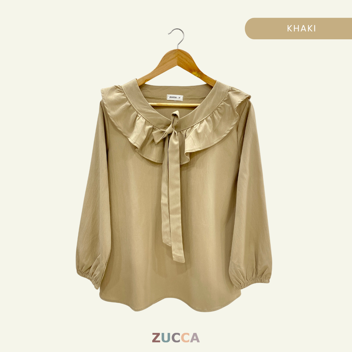 Azrina Ruffle Tie Neck Women Blouse - DM182 Korean Style