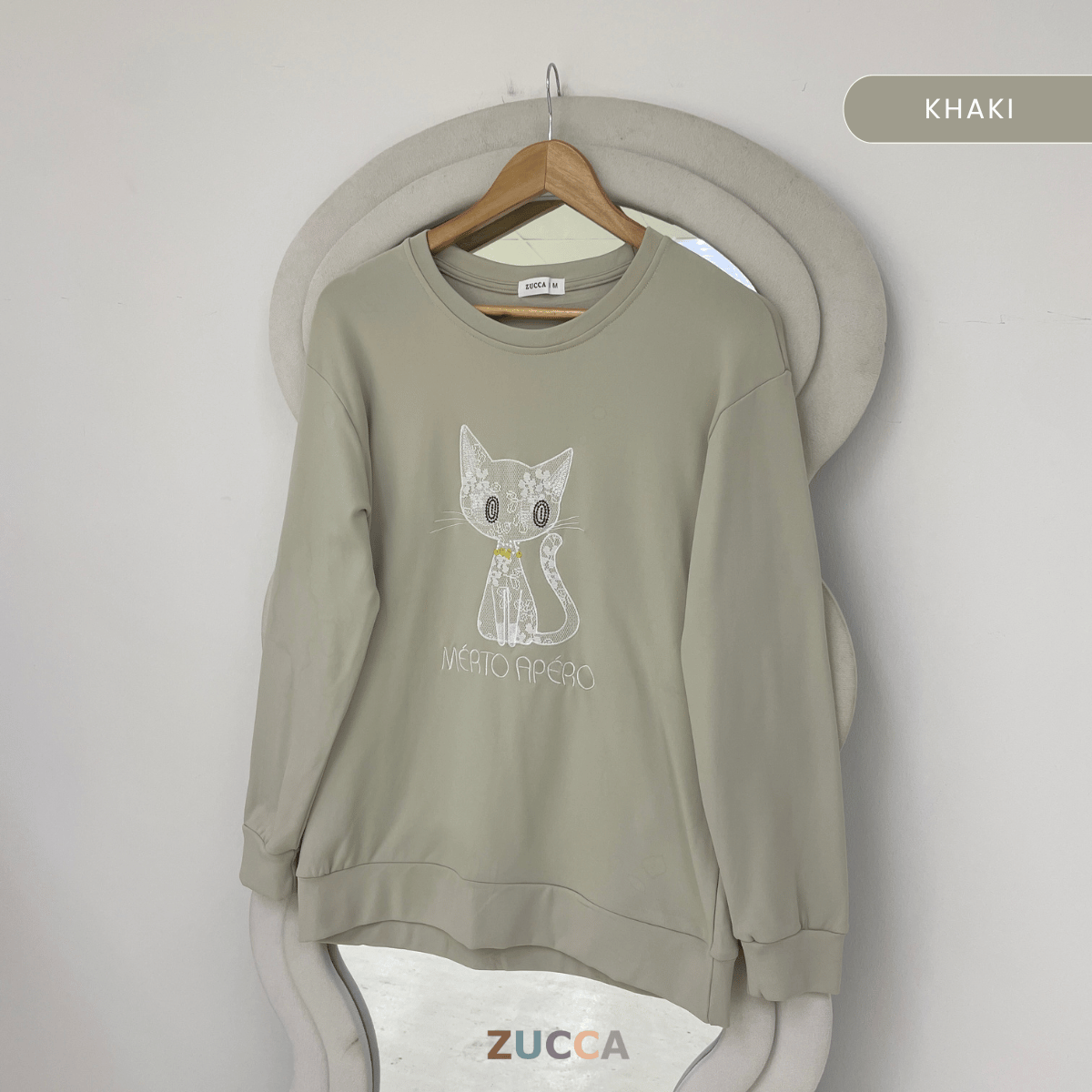 ZUCCA LAVEENA SWEET CAT CASUAL SWEATSHIRT - MA151