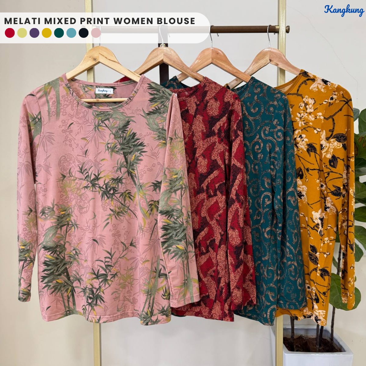 KANGKUNG MELATI BLOUSE WANITA CORAK CAMPUR - KK101