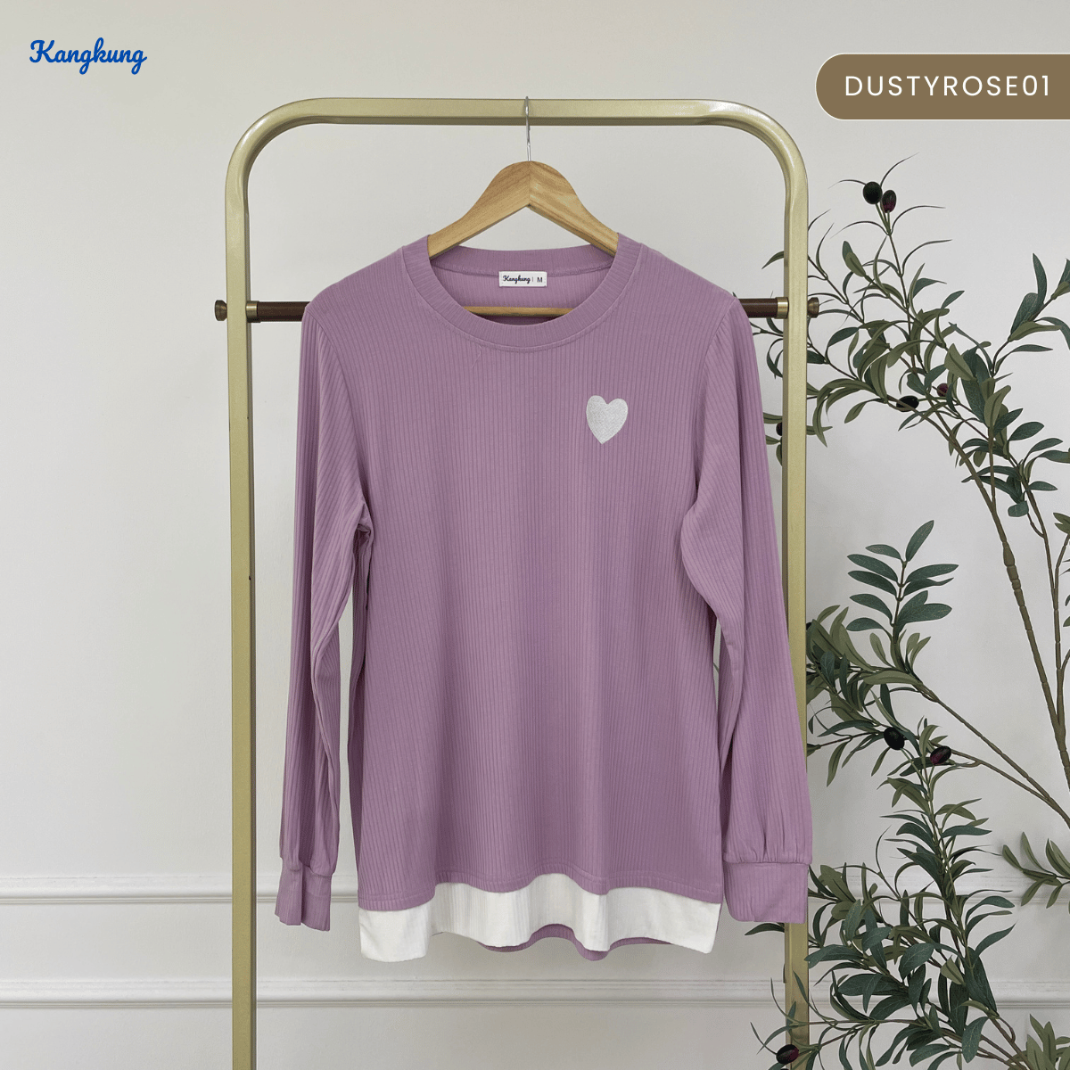 KANGKUNG ILANA BLOUSE RIBBED KASUAL YANG SELESA - KK104