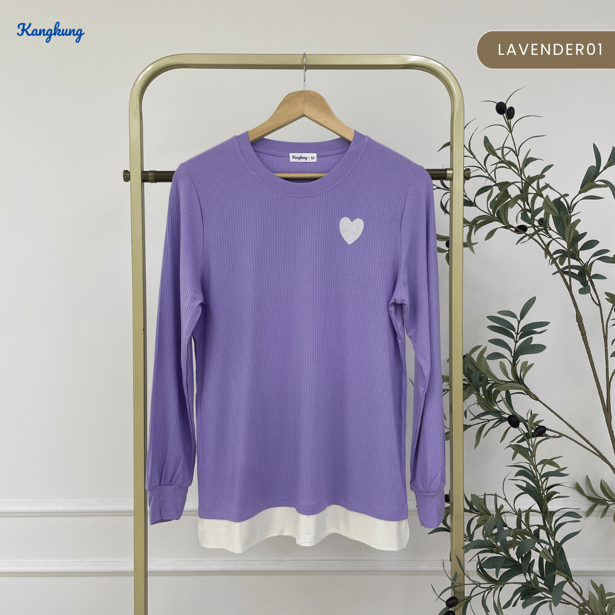 KANGKUNG ILANA BLOUSE RIBBED KASUAL YANG SELESA - KK104