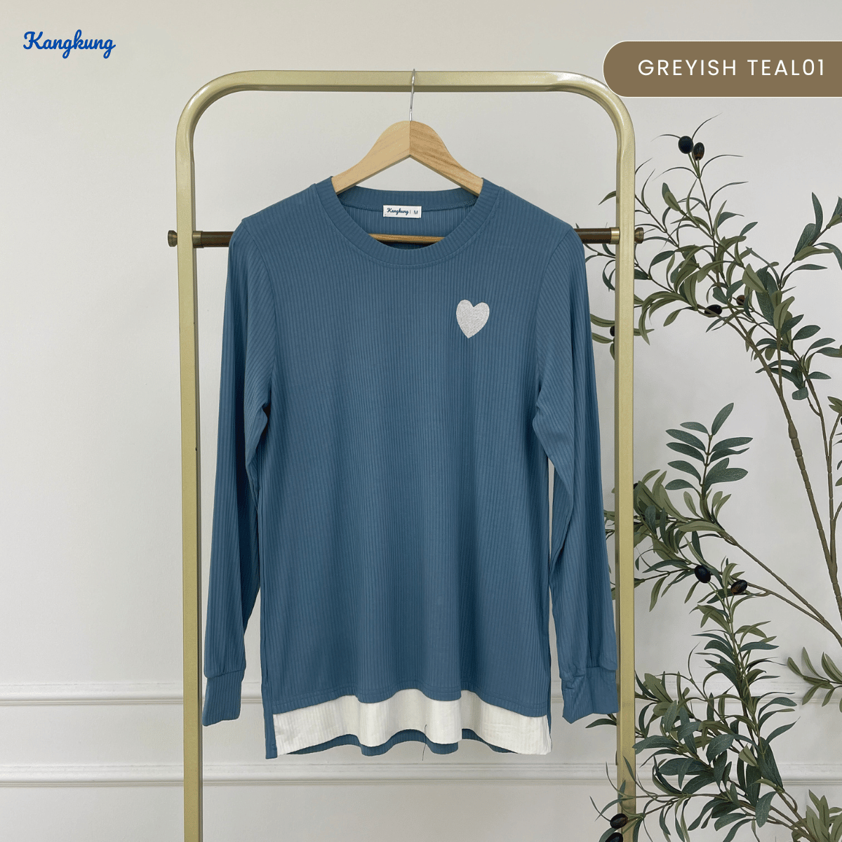 KANGKUNG ILANA BLOUSE RIBBED KASUAL YANG SELESA - KK104