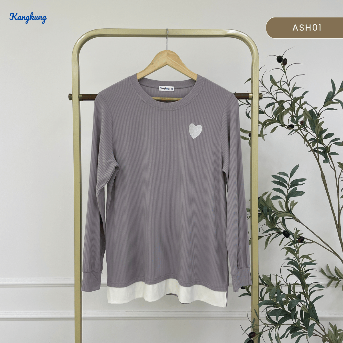 KANGKUNG ILANA BLOUSE RIBBED KASUAL YANG SELESA - KK104