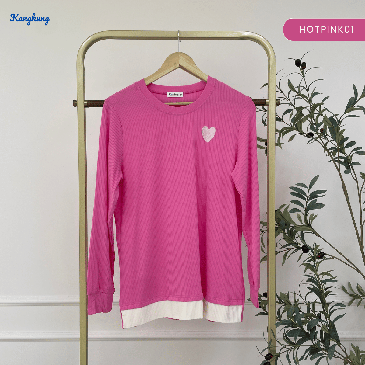 KANGKUNG ILANA BLOUSE RIBBED KASUAL YANG SELESA - KK104