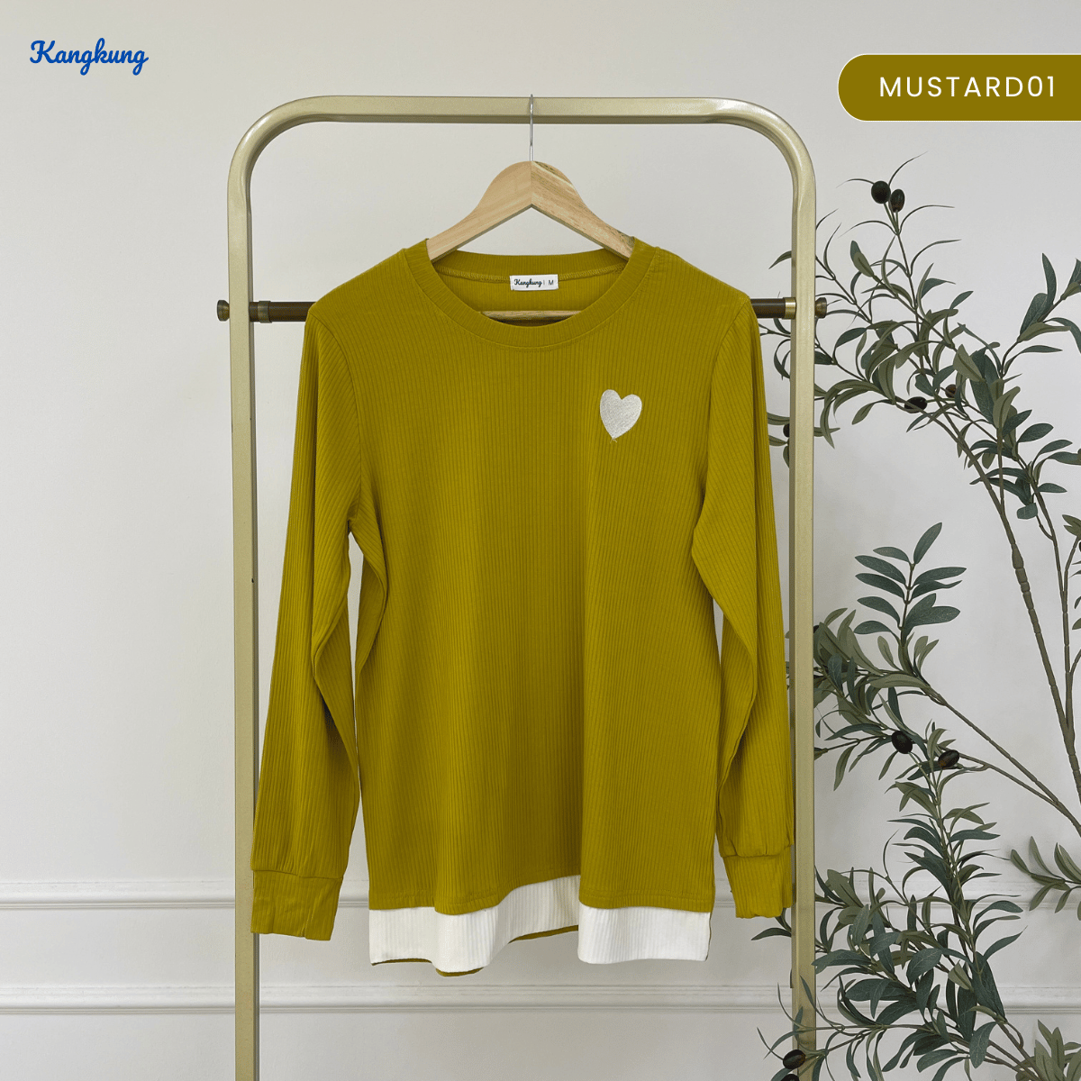 KANGKUNG ILANA BLOUSE RIBBED KASUAL YANG SELESA - KK104