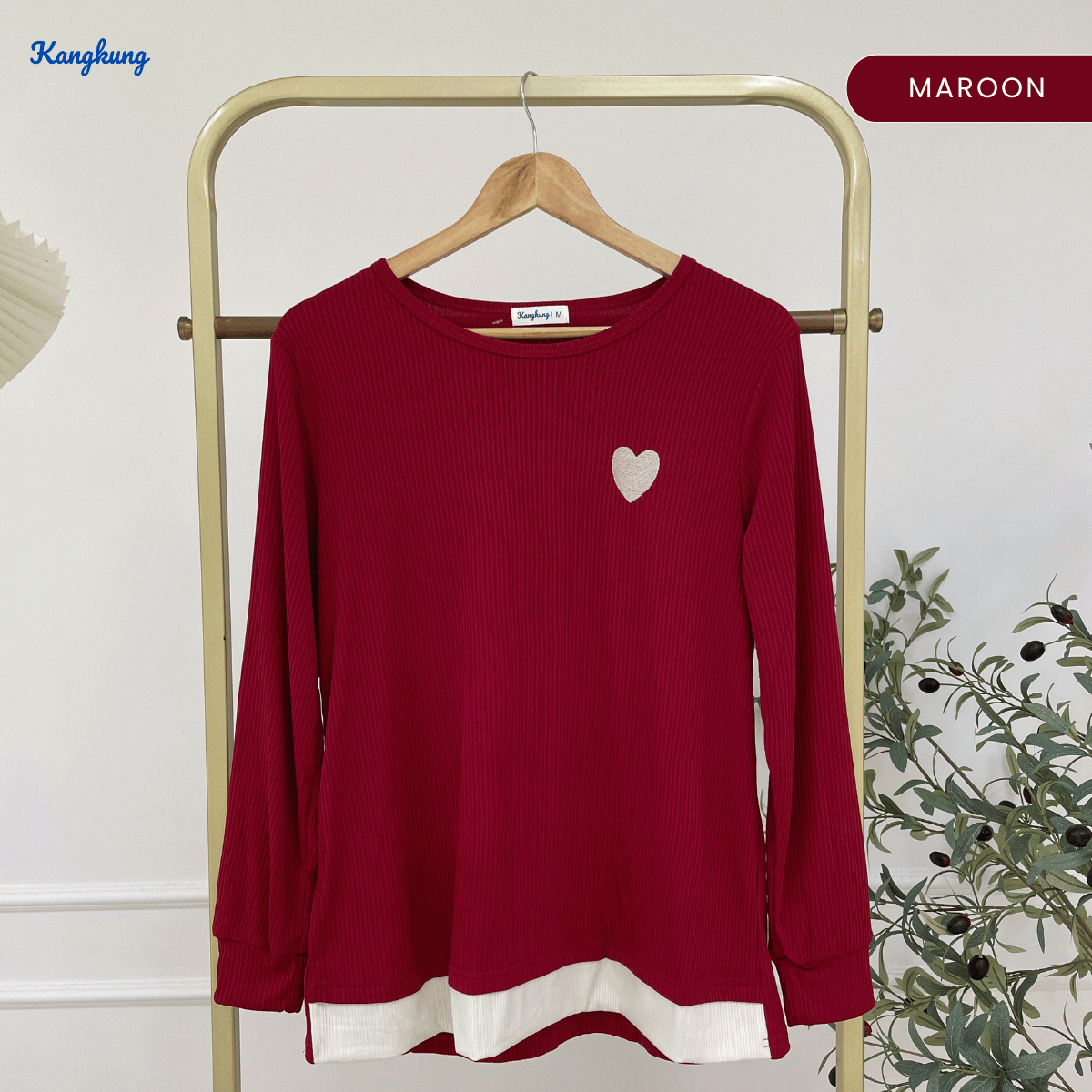 KANGKUNG ILANA BLOUSE RIBBED KASUAL YANG SELESA - KK104