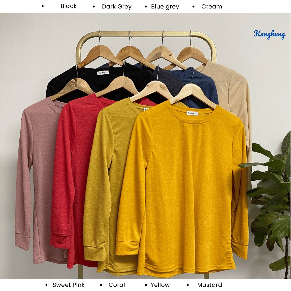 KANGKUNG JESSIE T-SHIRT COTTON WANITA GAYA MODEST SHIRT KASUAL – KK109