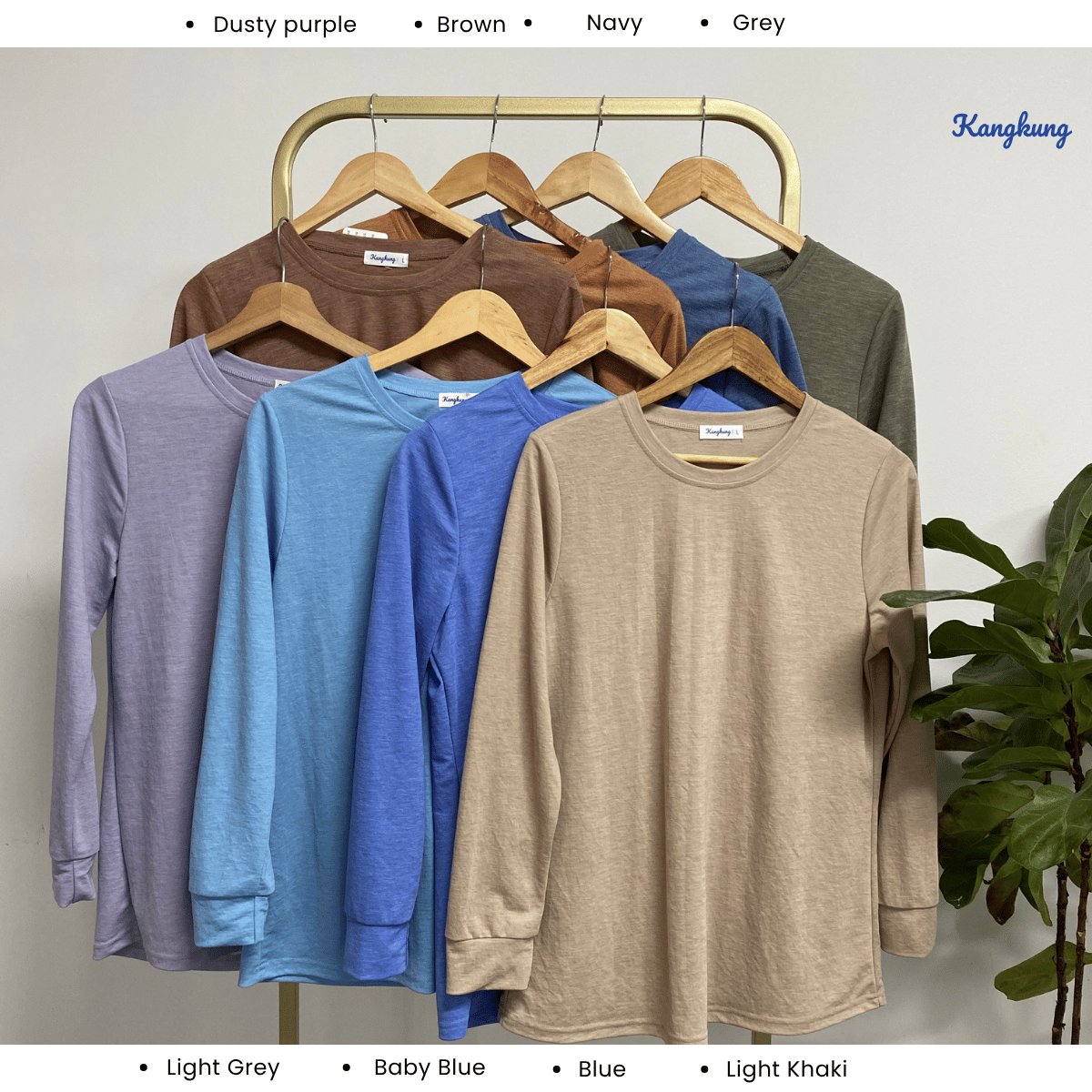 KANGKUNG JESSIE T-SHIRT COTTON WANITA GAYA MODEST SHIRT KASUAL – KK109