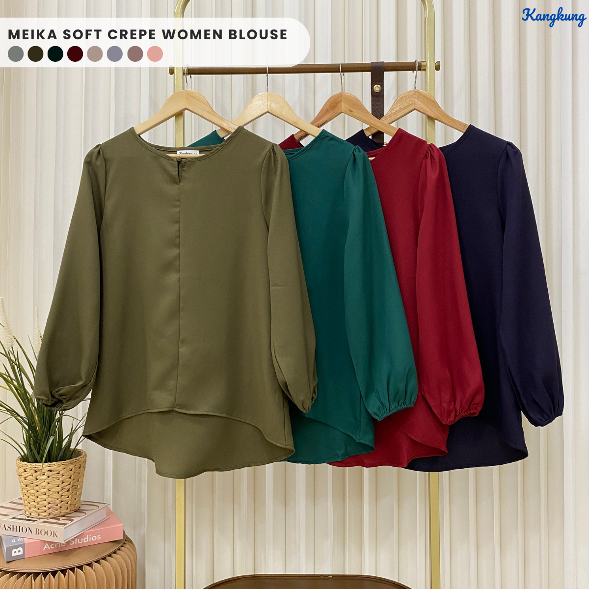 KANGKUNG MEIKA BLOUS KASUAL WANITA CREPE LEMBUT – KK110