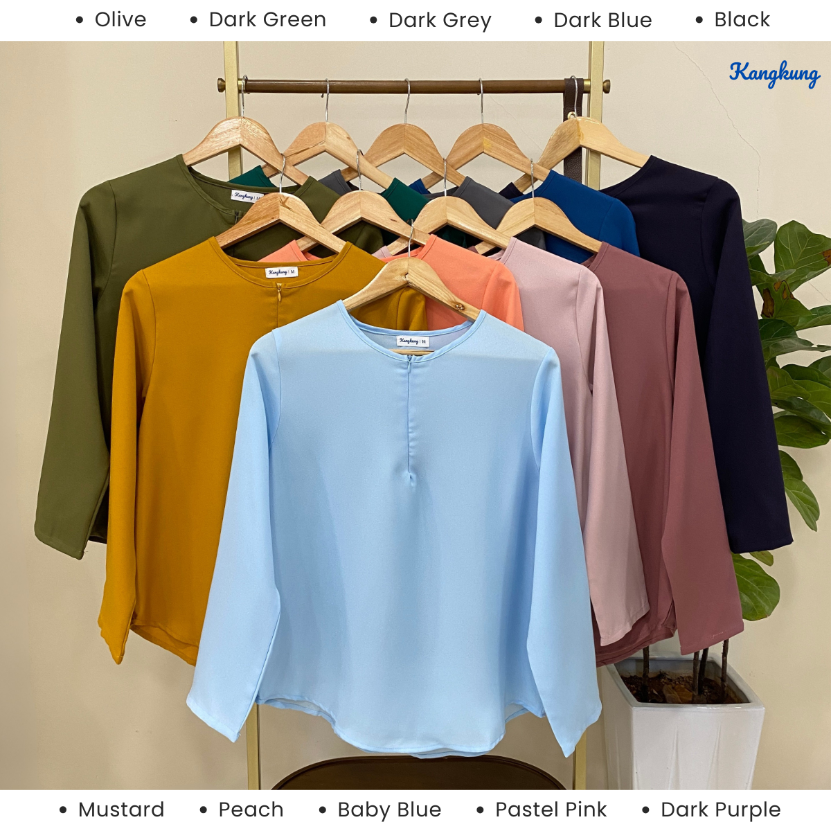 KANGKUNG MISTY BLOUS KASUAL ZIP BERGAYA – KK111