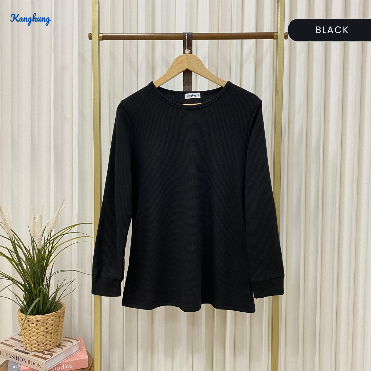 Lessy Ribbed-Textured Pullover Shirt - KK113