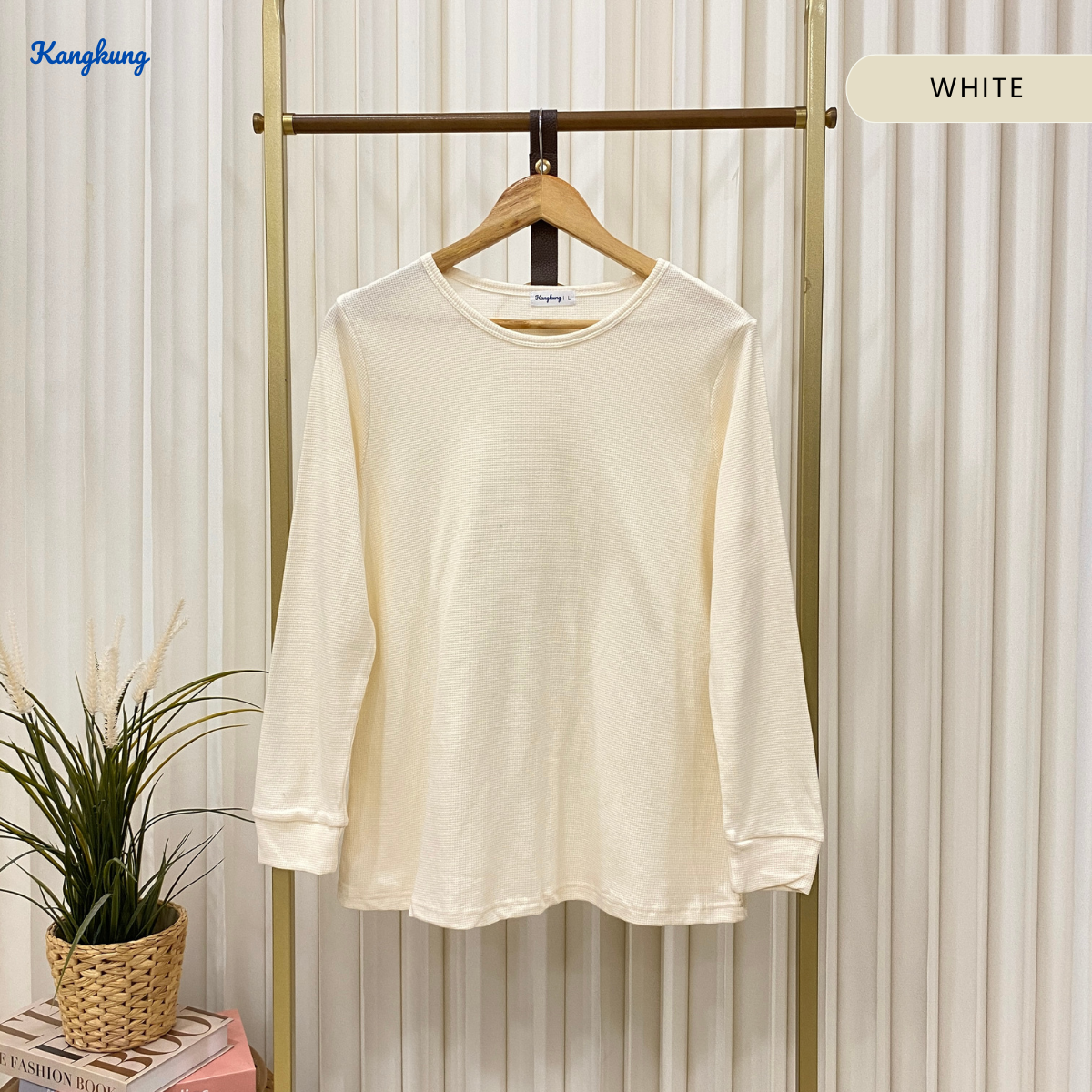 Lessy Ribbed-Textured Pullover Shirt - KK113