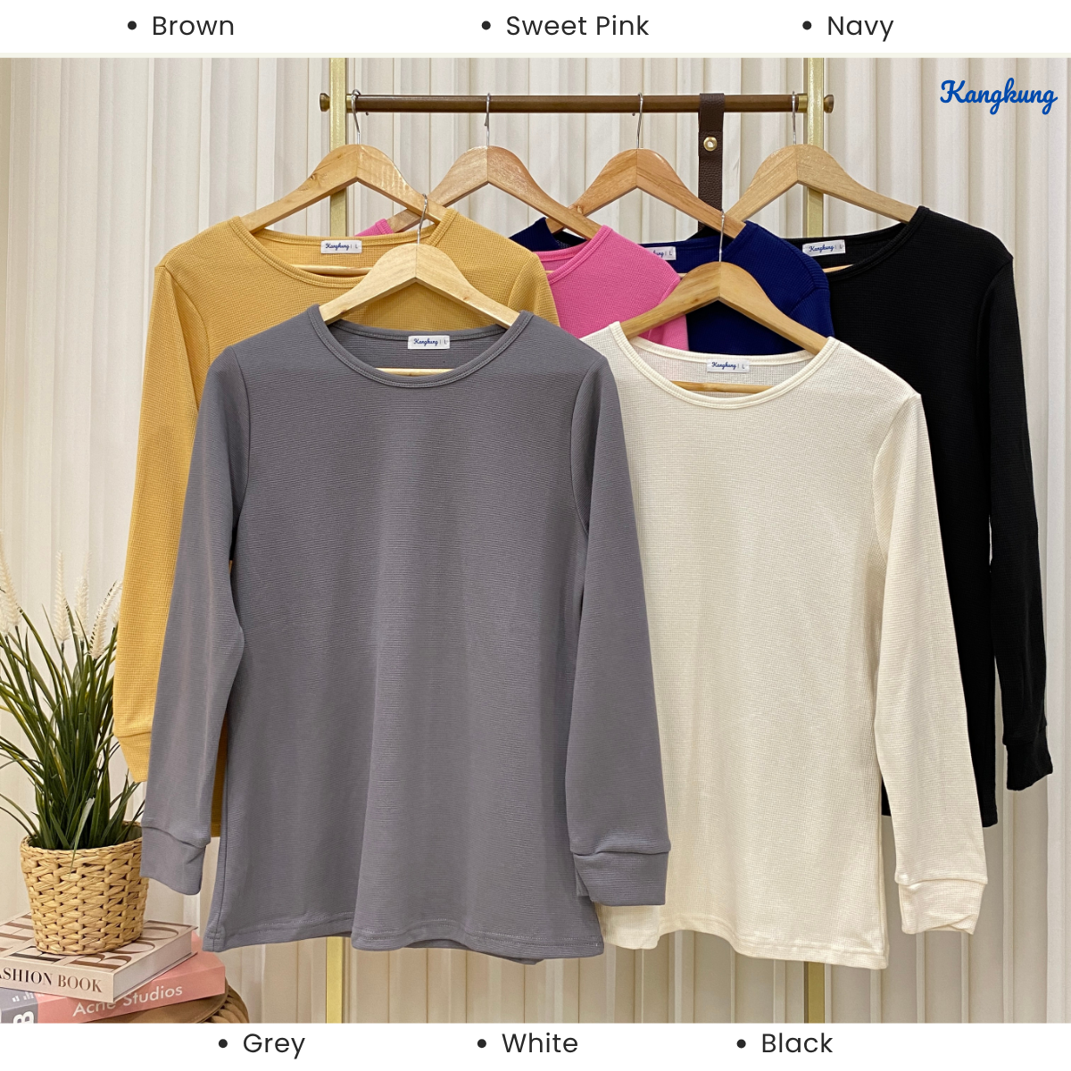 Lessy Ribbed-Textured Pullover Shirt - KK113