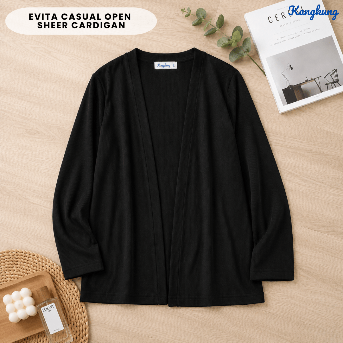 KANGKUNG EVITA CASUAL OPEN SHEER CARDIGAN – KK114