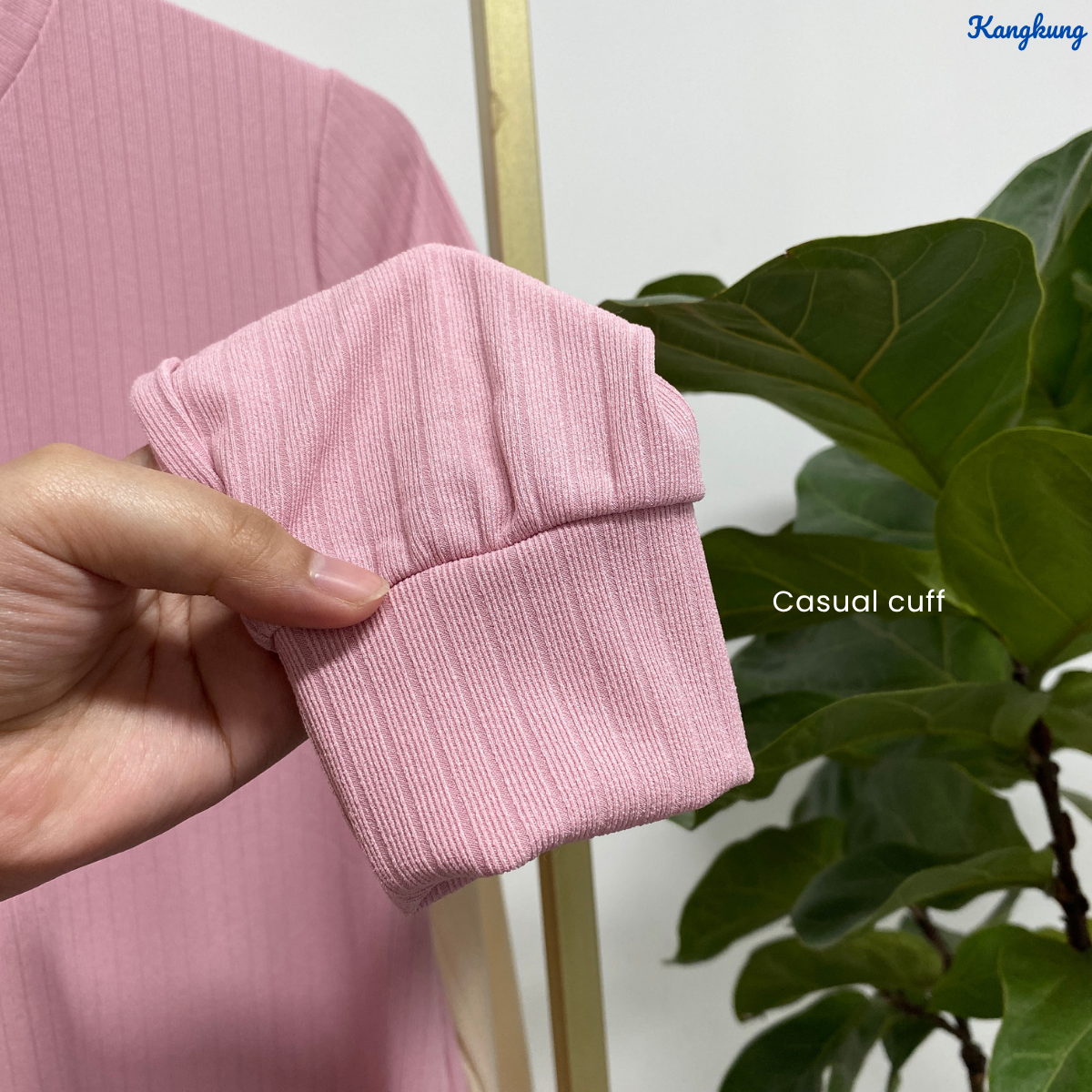 KANGKUNG AYU BLOUSE KASUAL MODEN RIBBED KNIT - KK118