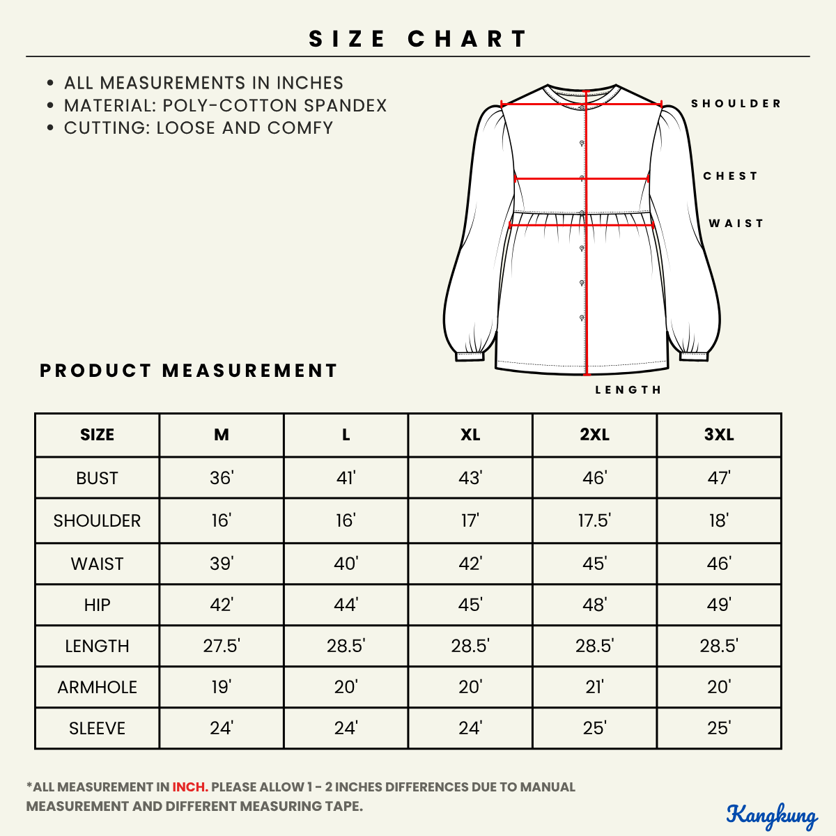 KANGKUNG MILAH CASUAL PLAIN SHIRT - KK119