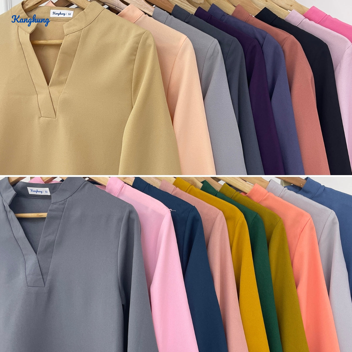 KANGKUNG MARISA KASUAL WOMEN PLAIN BLOUSE LONG SLEEVE - KK121