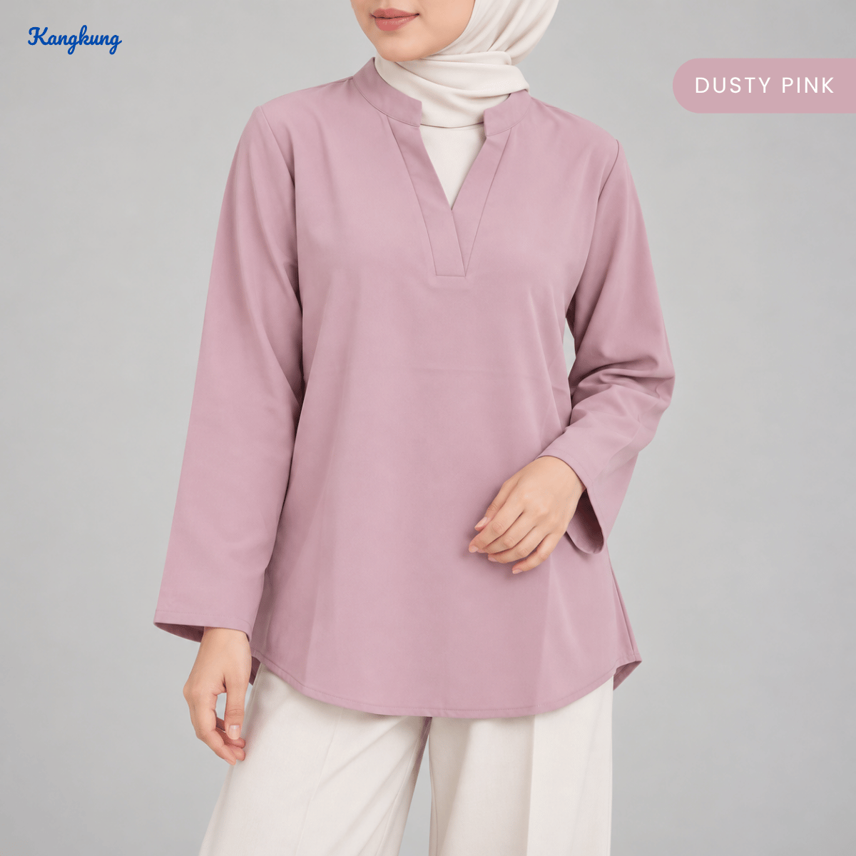 KANGKUNG MARISA KASUAL WOMEN PLAIN BLOUSE LONG SLEEVE - KK121