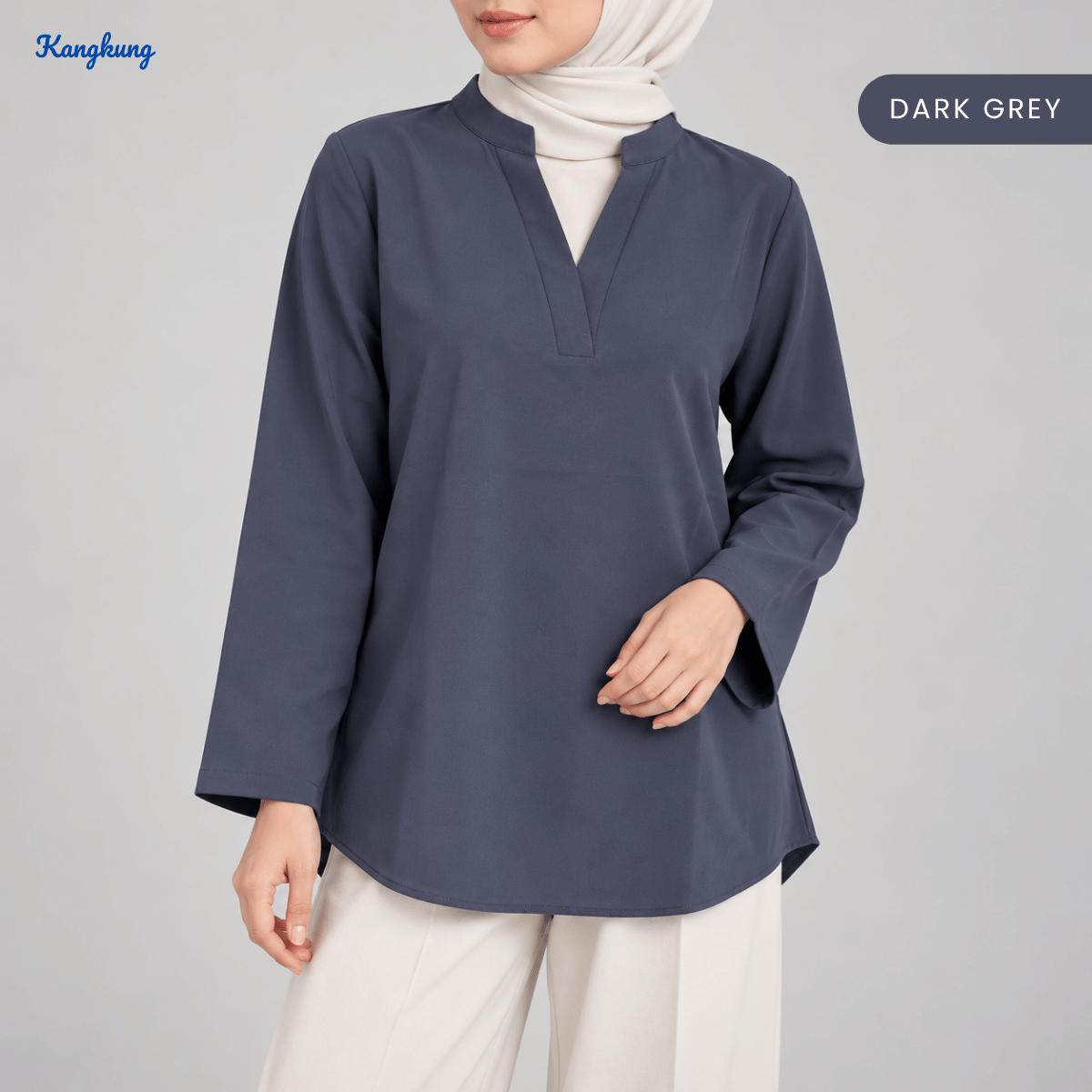 KANGKUNG MARISA KASUAL WOMEN PLAIN BLOUSE LONG SLEEVE - KK121