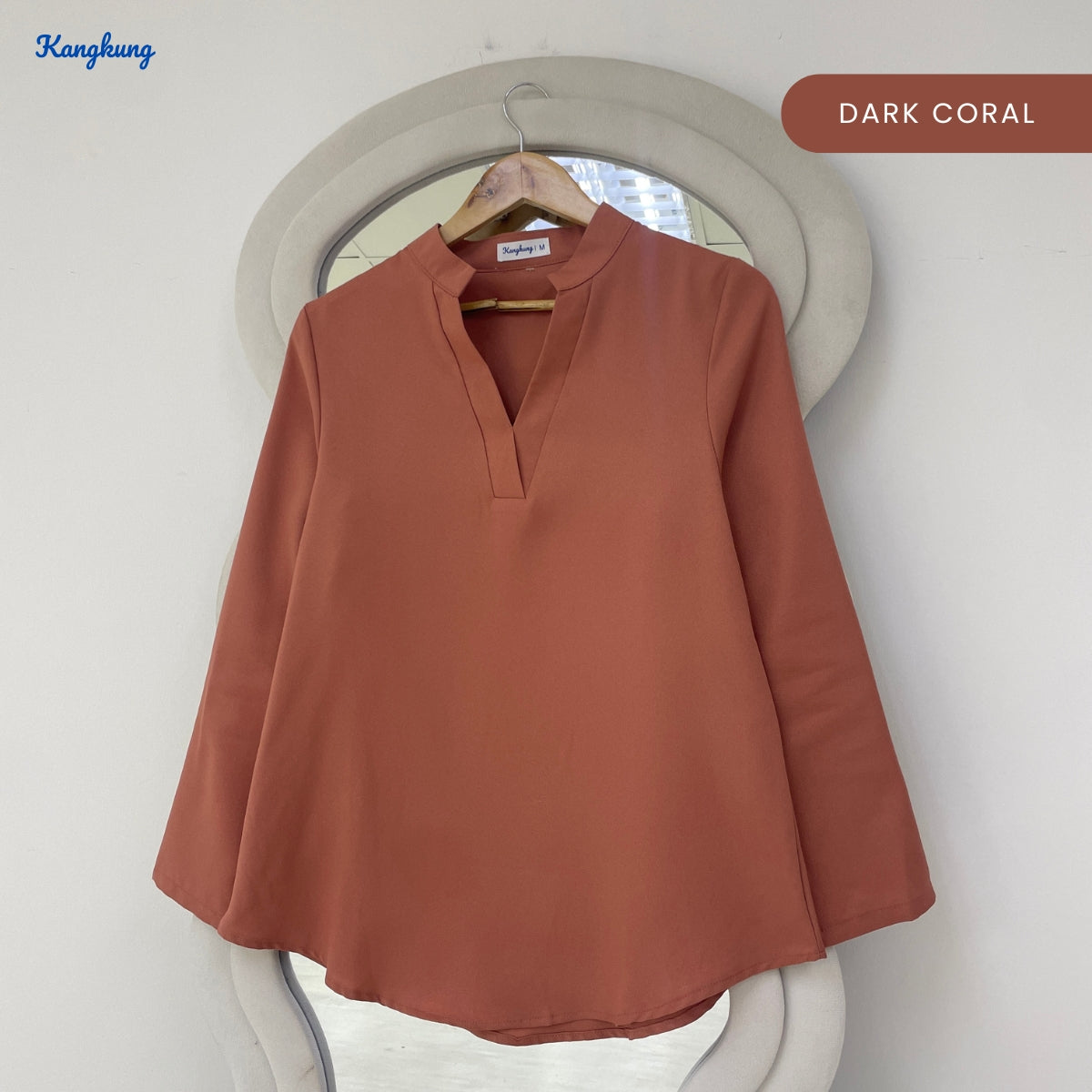 KANGKUNG MARISA KASUAL WOMEN PLAIN BLOUSE LONG SLEEVE - KK121