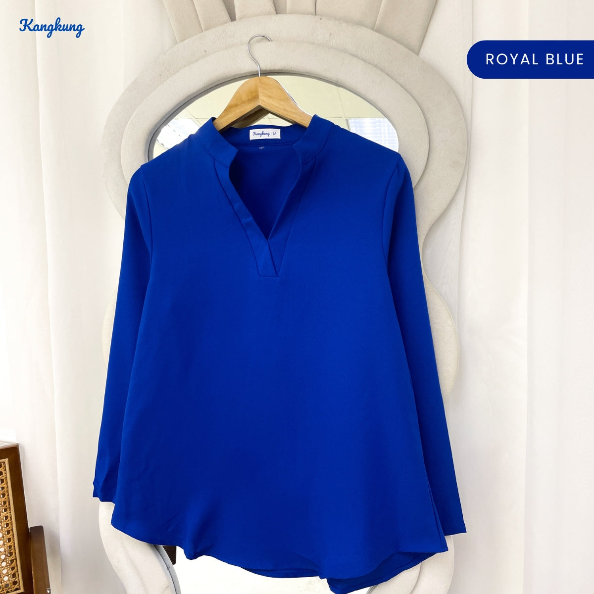KANGKUNG MUNA KASUAL WOMEN PLAIN BLOUSE LONG SLEEVE - KK121