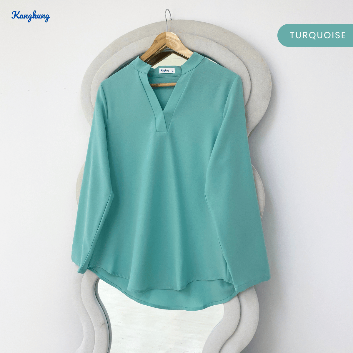 KANGKUNG MUNA KASUAL WOMEN PLAIN BLOUSE LONG SLEEVE - KK121