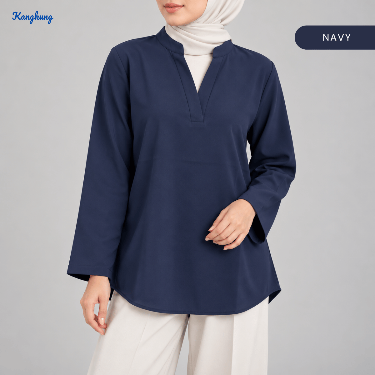 KANGKUNG MARISA KASUAL WOMEN PLAIN BLOUSE LONG SLEEVE - KK121