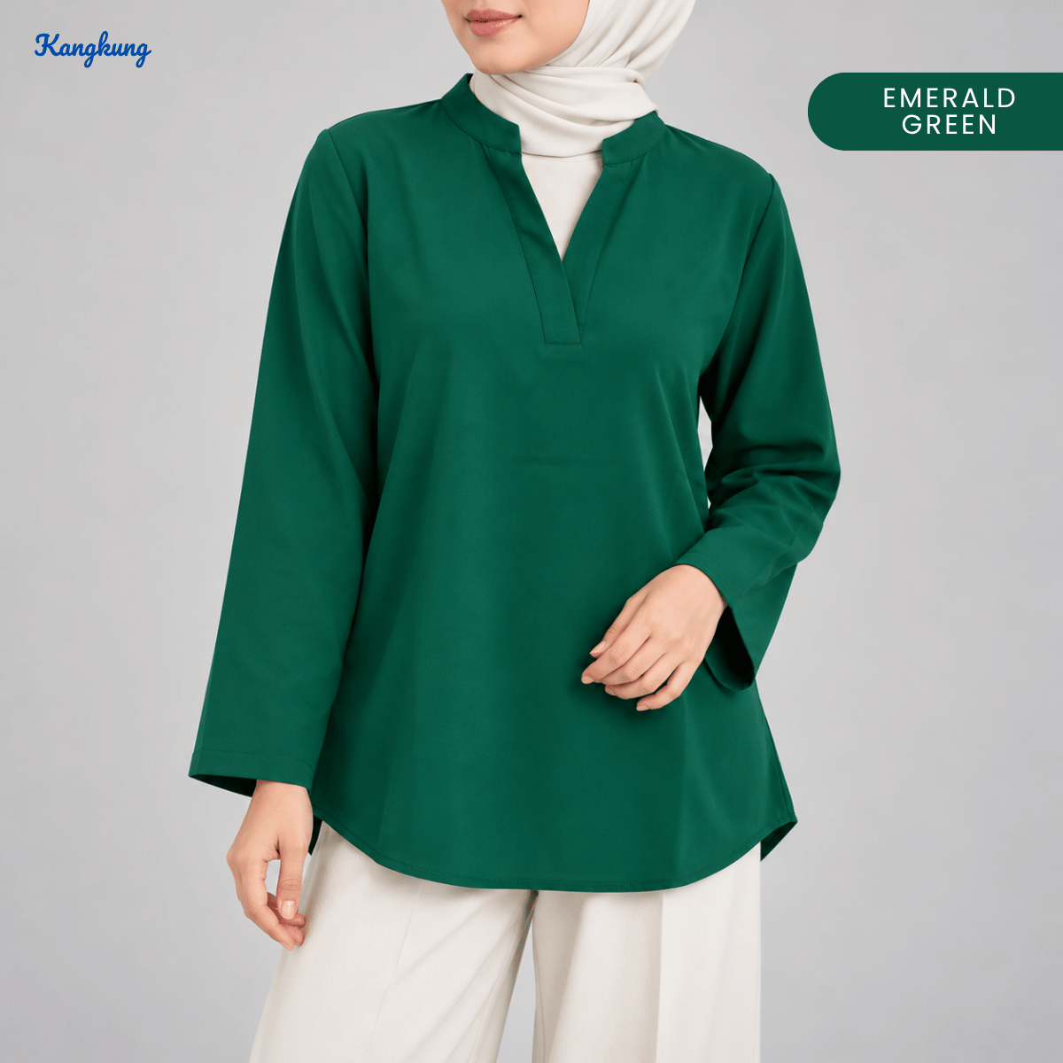 KANGKUNG MARISA KASUAL WOMEN PLAIN BLOUSE LONG SLEEVE - KK121