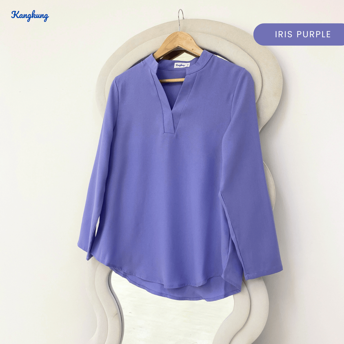 KANGKUNG MUNA KASUAL WOMEN PLAIN BLOUSE LONG SLEEVE - KK121