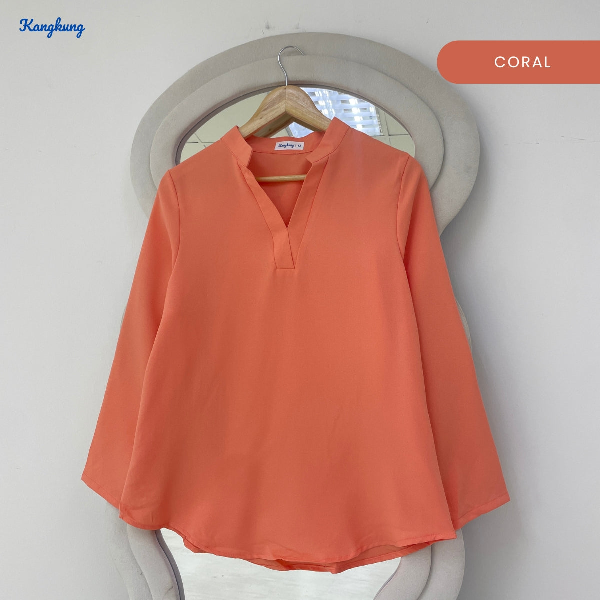 KANGKUNG MARISA KASUAL WOMEN PLAIN BLOUSE LONG SLEEVE - KK121