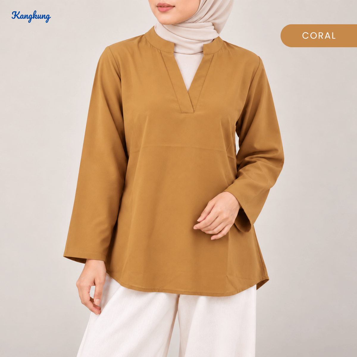 KANGKUNG MARISA KASUAL WOMEN PLAIN BLOUSE LONG SLEEVE - KK121
